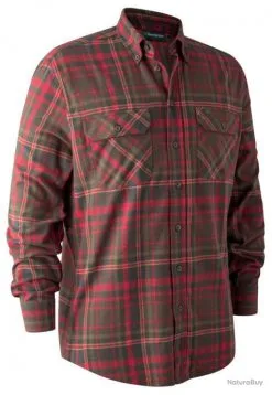 Chemise Marvin Rouge Et Marron à Carreaux Deerhunter Carreaux 39/40