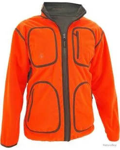Deerhunter Veste Polaire Réversible Michael (Couleur: Brun/orange Fluo) -Deerhunter Soldes 00003 Veste polaire reversible Michael Couleur Brun orange fluo